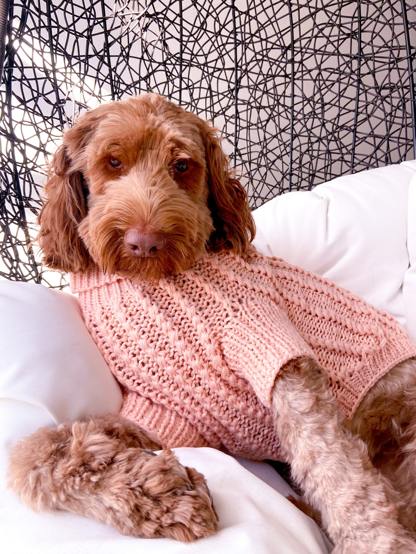 HAND KNITTED SWEATER PEACH