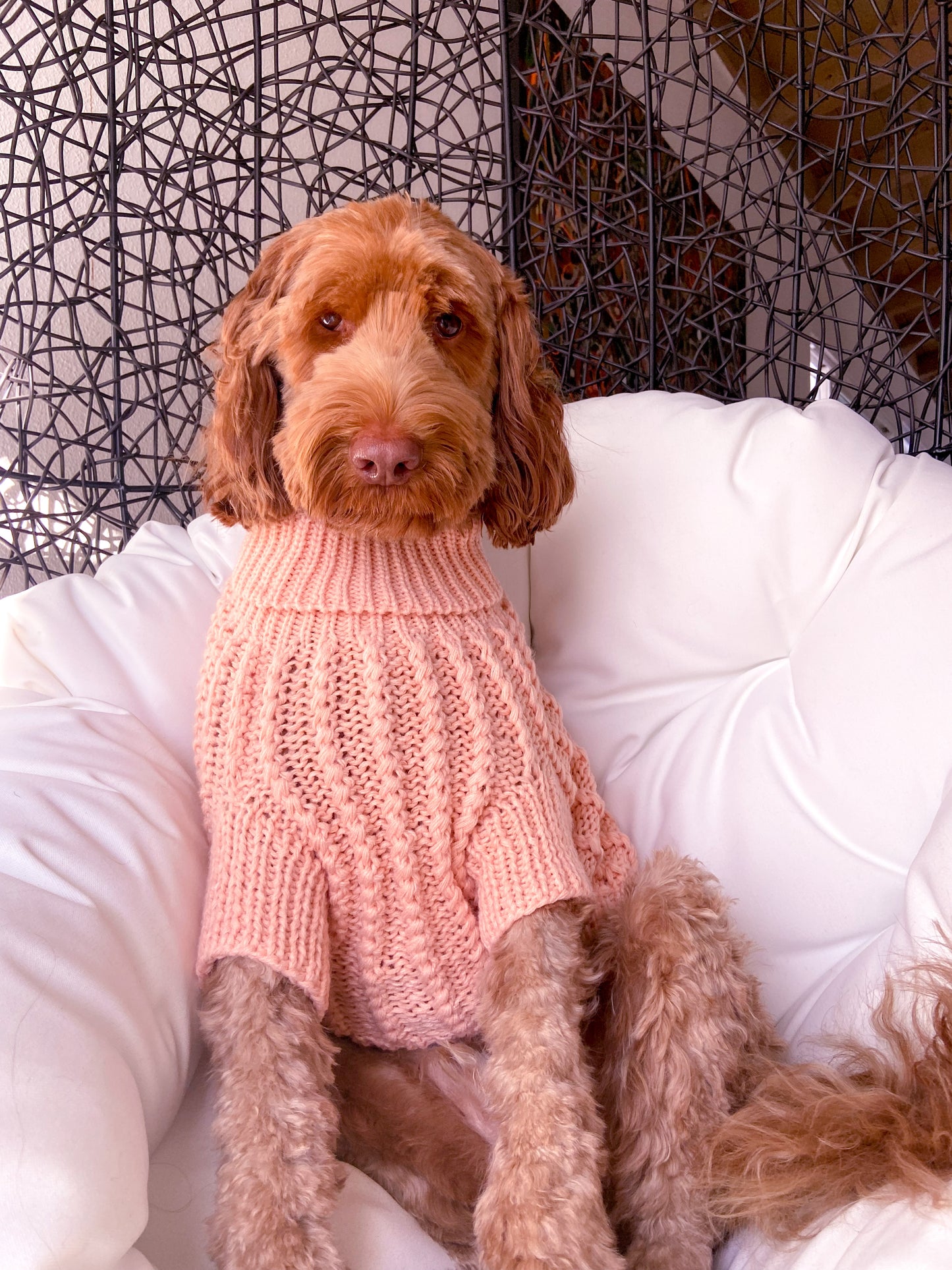 HAND KNITTED SWEATER PEACH