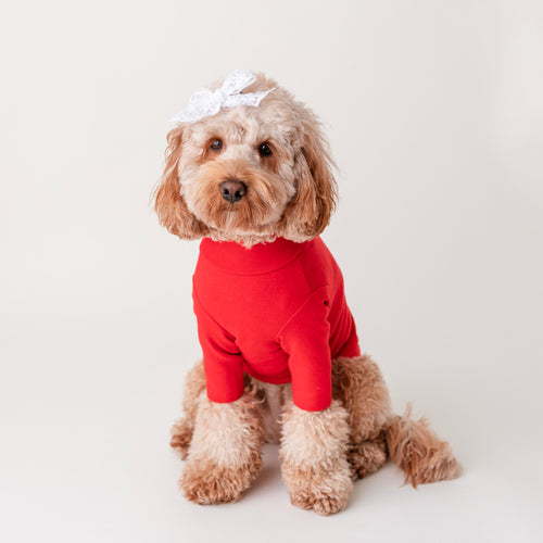 RED TURTLENECK TEE by Archie & Winston